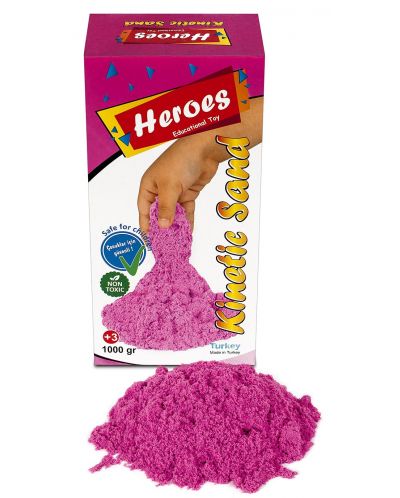 Кинетичен пясък в кутия Heroes  - Розов цвят, 1000 g - 2