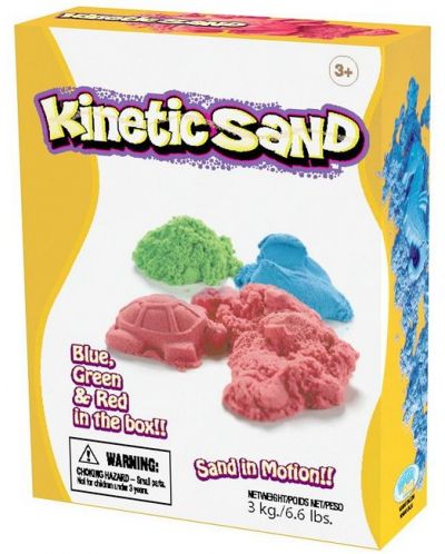 Кинетичен пясък Relevant Play - 3 цвята, 3 kg - 1