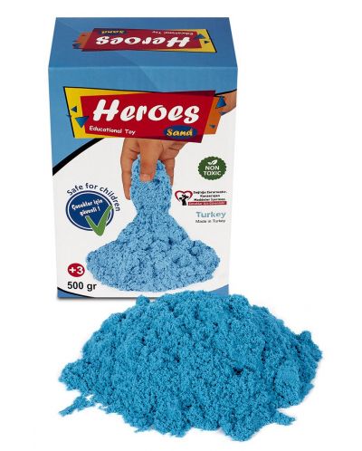 Кинетичен пясък в кyтия Heroes - Син цвят, 500 g - 2