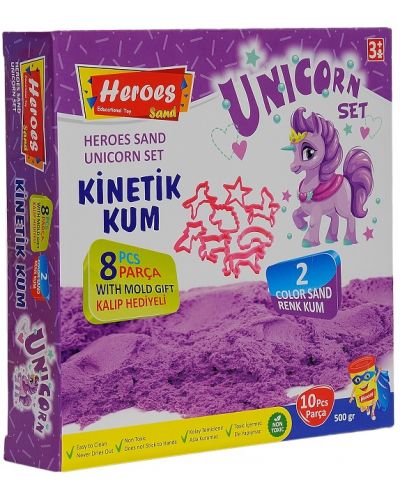 Творчески комплект кинетичен пясък Heroes с фигурки, 2 цвята, 500 g - 1