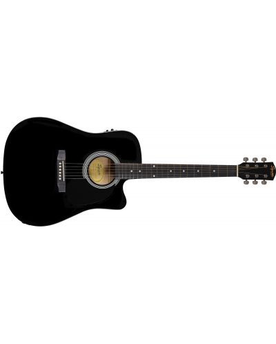 Eлектро-акустична китара Fender - Squier SA-105CE, черна - 2