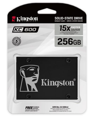 SSD памет Kingston - KC600, 256GB, 2.5'', SATA III - 3