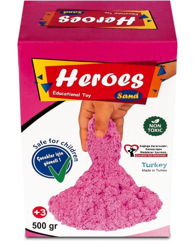 Пясък за игра в кyтия Heroes - Розов цвят, 500 g