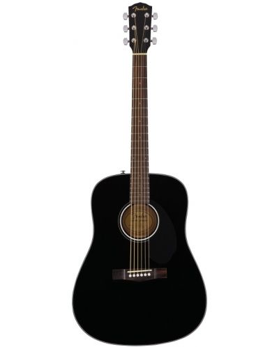 Акустична китара Fender - CD-60S Solid Top, черна - 1