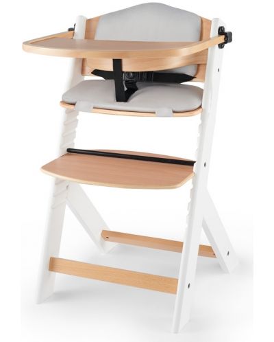 Столче за хранене KinderKraft - Enock, бяло, с възглавница - 1