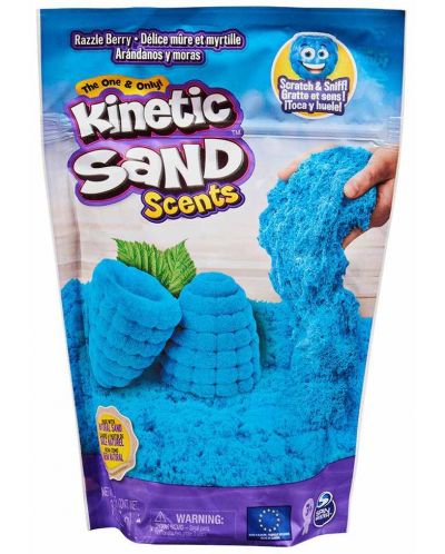 Кинетичен пясък Kinetic Sand - С аромат на боровинка, Син - 1