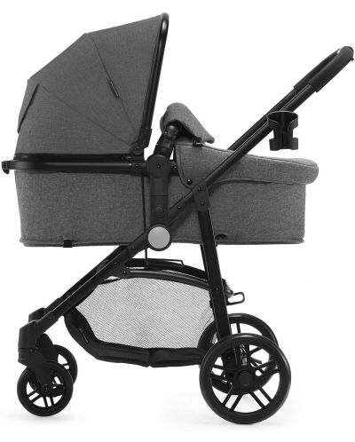 Бебешка количка 3 в 1 KinderKraft Juli - С кош и кошница, сива - 4