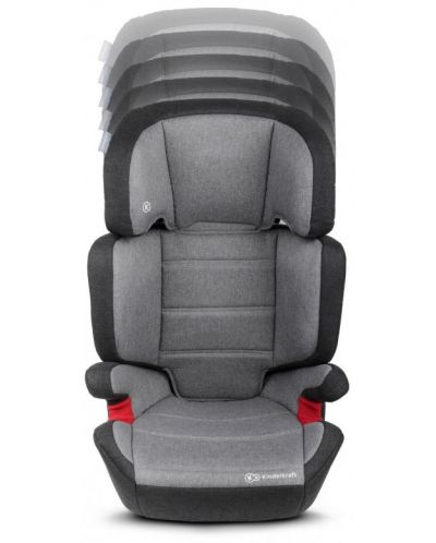 Столче за кола KinderKraft Junior Plus - Модел 2018, сив - 6
