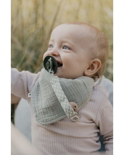 Клипс с лента за залъгалка Bibs - Sage/Ivory - 3