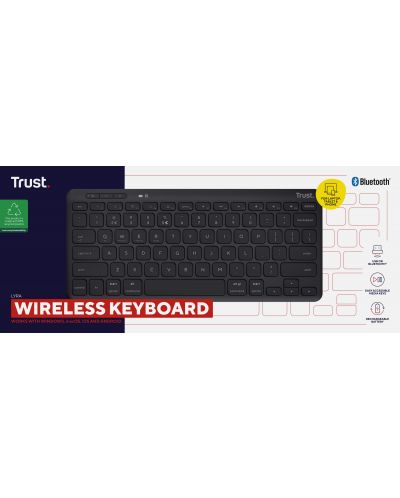 Клавиатура Trust - Lyra Compact, безжична, черна - 4