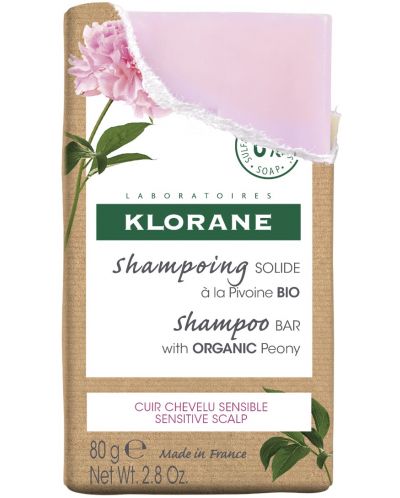 Klorane Peony Твърд шампоан, 80 g - 1