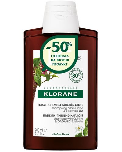 Klorane Quinine Комплект - Шампоан против косопад, 2 x 200 ml (Лимитирано) - 1