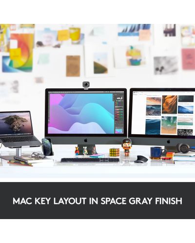 Клавиатура Logitech - MX Keys For Mac, безжична, Space Grey - 4