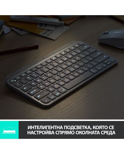 Клавиатура Logitech - MX Keys Mini, безжична, розова - 5