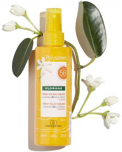 Klorane Polysianes Monoi & Tamanu Слънцезащитен спрей за тяло, SPF50+, 200 ml - 3