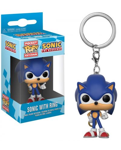 Ключодържател Funko Pocket Pop! Sonic the Hedgehog with Ring, 4 cm - 2