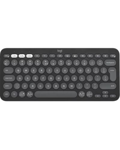 Клавиатура Logitech - Pebble Keys 2 K380s, безжична, ISO Layout, Graphite - 1