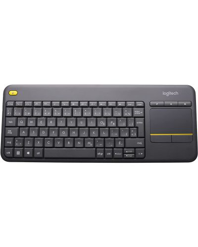Клавиатура Logitech - K400 Plus Touch, безжична, черна - 1