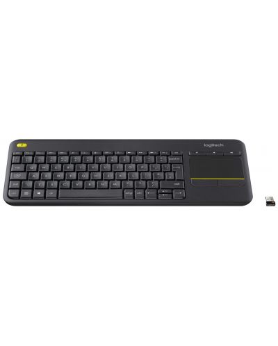 Клавиатура Logitech - K400 Plus Touch, безжична, черна - 2
