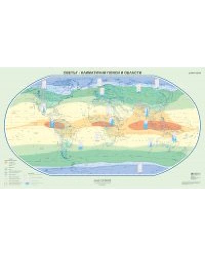 Климатични пояси и области: Стенна карта на света (1:20 000 000) - 1