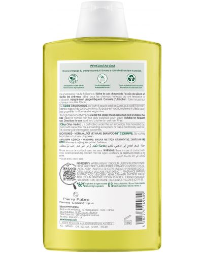 Klorane Cedrat Енергизиращ шампоан, 400 ml - 2