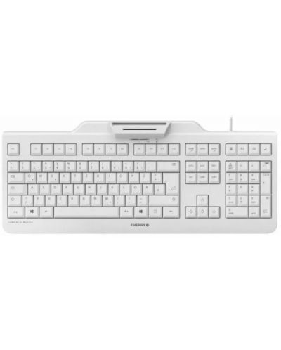 Клавиатура Cherry - Secure Board 1.0, смарт карт четец, бяла - 1