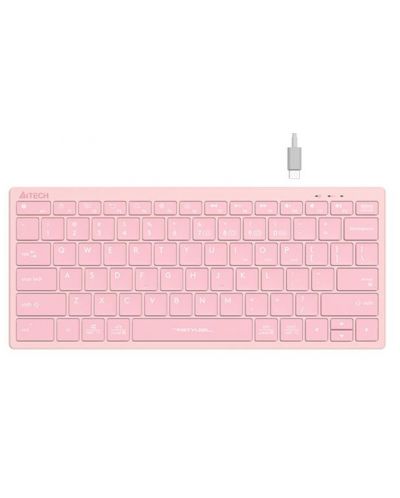 Клавиатура A4tech - FStyler FBX51C, безжична, Baby pink - 1