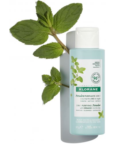 Klorane Mint Почистваща пудра 3 в 1, 50 g - 4