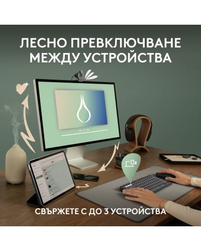 Клавиатура Logitech - Pebble Keys 2 K380s, безжична, US Layout, Rose - 5