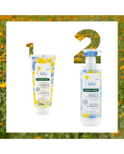 Klorane Bebe Calendula Комплект - Измиващ гел и Хидратиращо мляко, 200 + 500 ml (Лимитирано) - 2