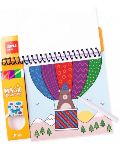 Книжка за оцветяване Apli Kids - с 5 магически маркера - 2