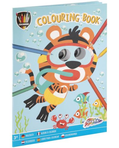 Книжка за оцветяване Grafix Colouring - Тигър, А4, 24 страници - 1