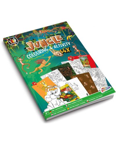 Книжка за оцветяване Grafix Colouring - Джунгла, А4, 64 страници - 3