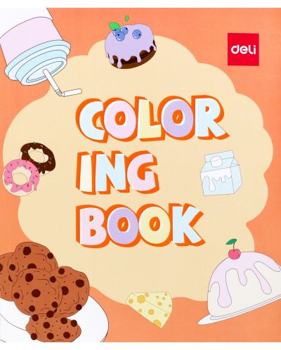 Книжка за оцветяване Deli EN046 - Сладкиши - 1