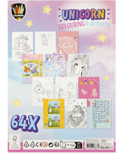 Книжка за оцветяване и дейности Grafix - Еднорог - 2