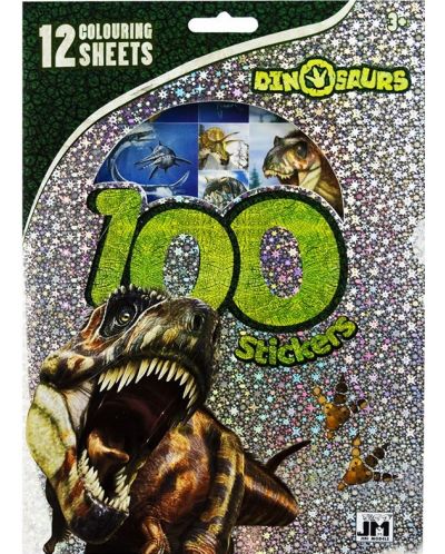 Книжка със 100 стикера Sense - Динозаври - 1
