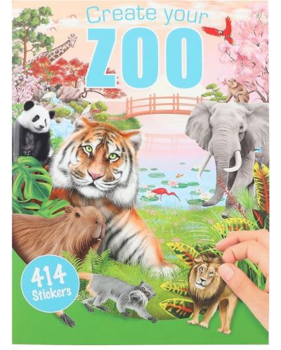 Книжка със стикери Depesche - Направи си свой зоопарк - 1