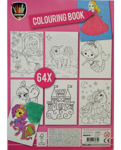 Книжка за оцветяване Grafix Colouring - Фантазия, А4, 64 страници - 2