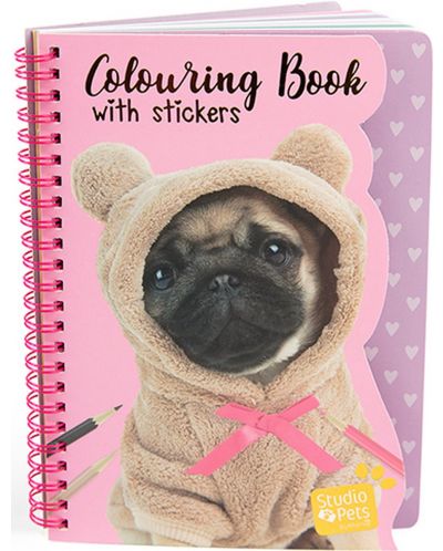 Книжка за оцветяване със стикери Studio Pets - A5, куче - 1