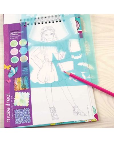 Книжка със стикери и шаблони Make it Real - Дневник на дизайнера, Флорална мода - 3