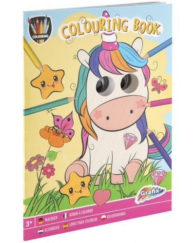 Книжка за оцветяване Grafix Colouring - Еднорог, А4, 24 страници - 1