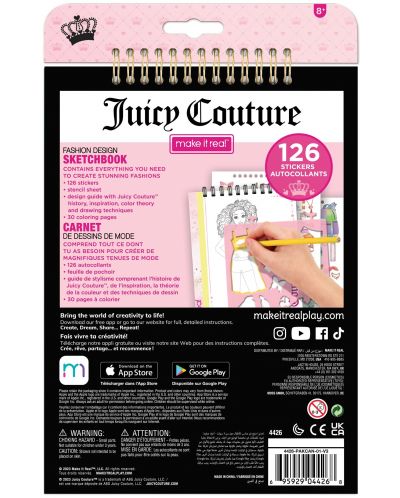 Книжка за оцветяване Make it Real - Моден дизайн Juicy Couture, със стикери - 7