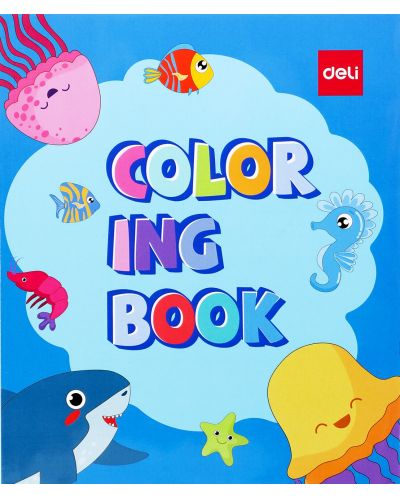 Книжка за оцветяване Deli EN044 - Морски животни - 1