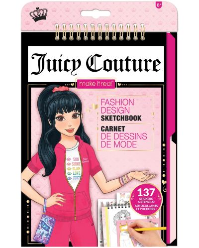 Книжка за оцветяване Make it Real - Моден дизайн Juicy Couture, със стикери - 1