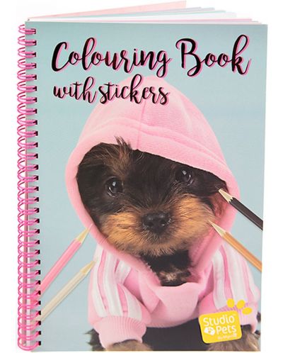 Книжка за оцветяване със стикери Studio Pets - A4, кученце - 1
