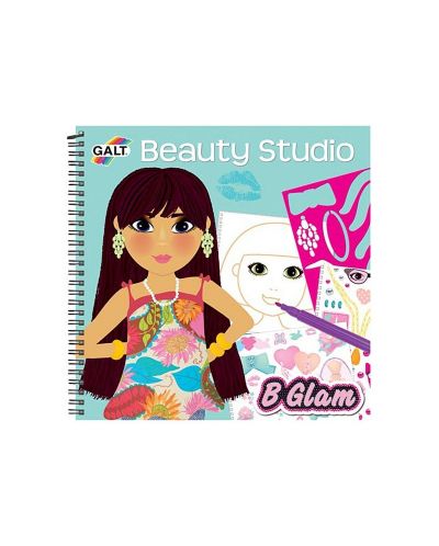 Книжка за оцветяване със стикери Galt  Beauty Studio - Модерни момичета, дизайн на облекла - 1
