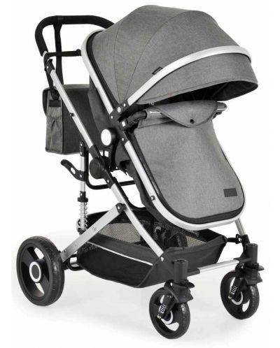 Комбинирана бебешка количка Moni - Ciara, сива с черно - 2