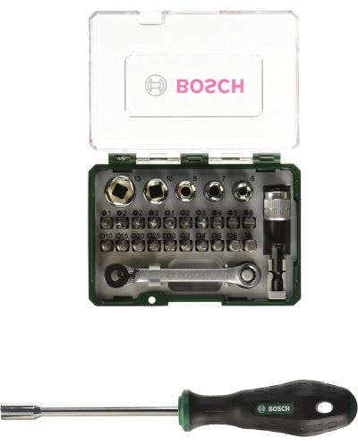 Комплект битове и минитресчотка с ръчна отвертка Bosch - 28 части - 2