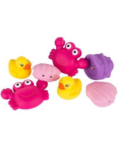 Комплект играчки за баня Playgro - Морски животни, за момиче, 7 броя - 1