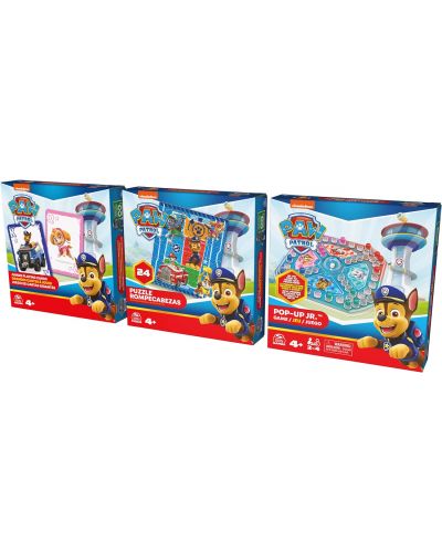 Комплект настолни игри Spin Master: Paw Patrol Bundle - Jumbo Cards, Pop-Up Game, Puzzle - 1